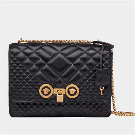 versace quilted icon bag|VERSACE Nappa Quilted Icon Shoulder Bag Black.